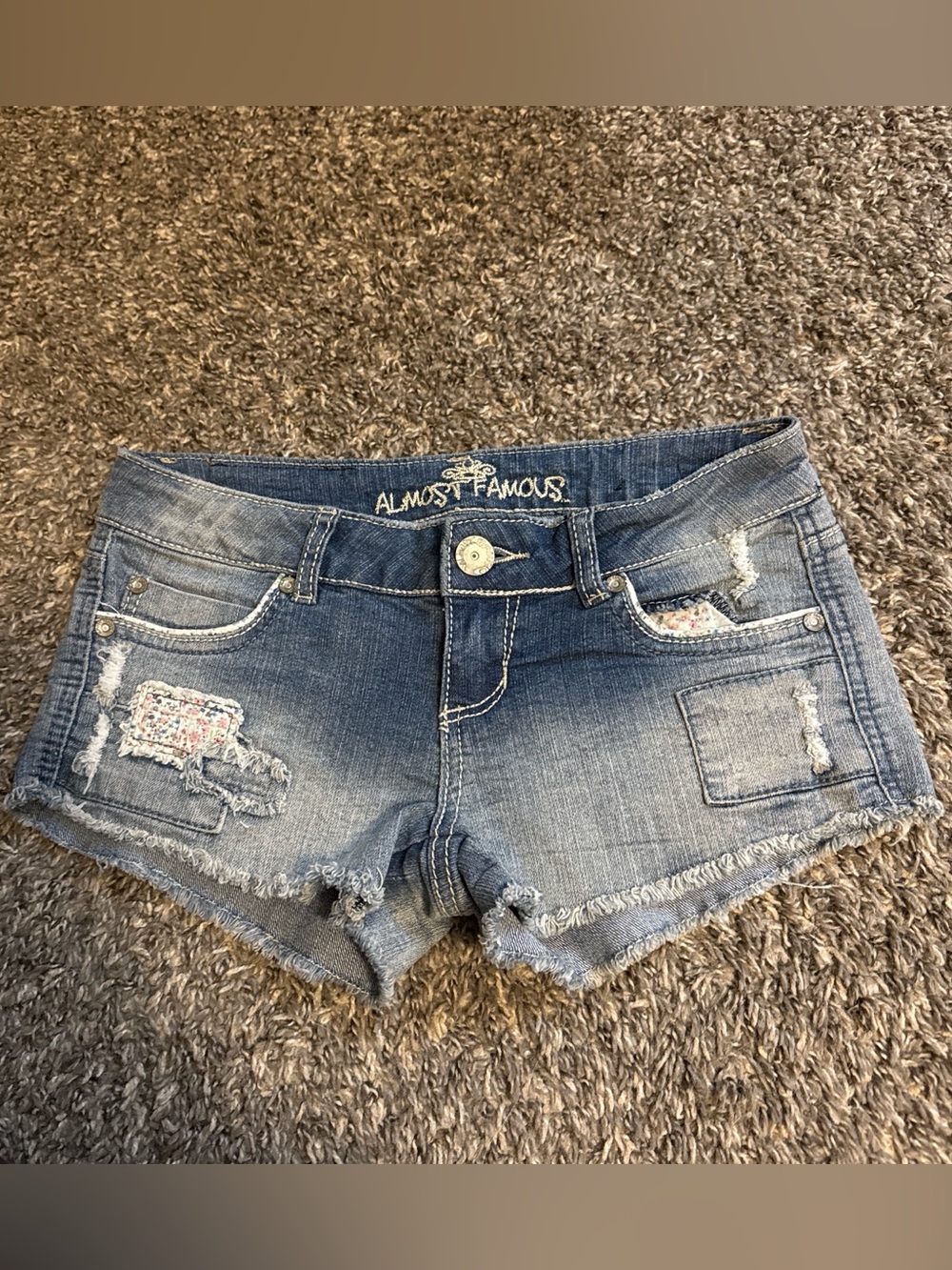 Almost Famous Light Blue Distressed Denim Cutoff Shorts